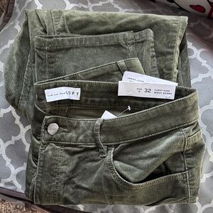 LOFT Forest Green Corduroy Trousers